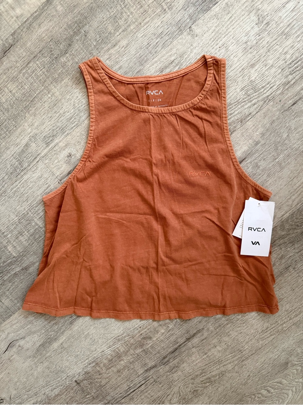 RVCA Women's Crop Tank Top in Rust Orange